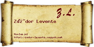 Zádor Levente névjegykártya
